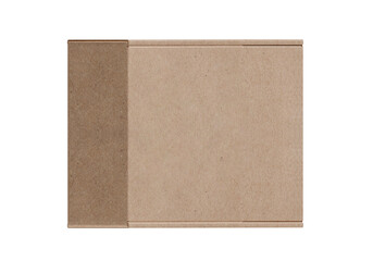 Brown cardboard box, transparent background
