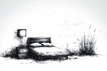 Fototapeta premium bed sketch