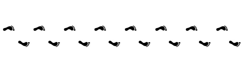 Vector simple human bare footprints seamless pattern isolated on white background