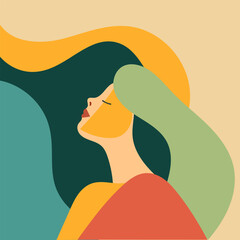 Minimal Woman Abstract Portrait – Calm and Confidence