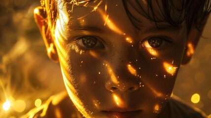 Golden Sunlight on a Boy's Face