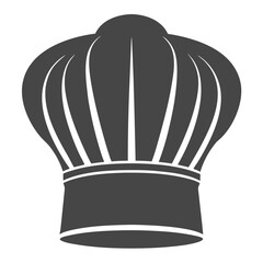 Classic Monochrome Chef Hat Silhouette on White Background
