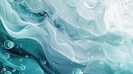 Abstract Teal and White Swirls