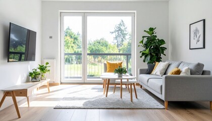 Modern living room design contemporary home interior photography bright atmosphere wide angle view cozy concept