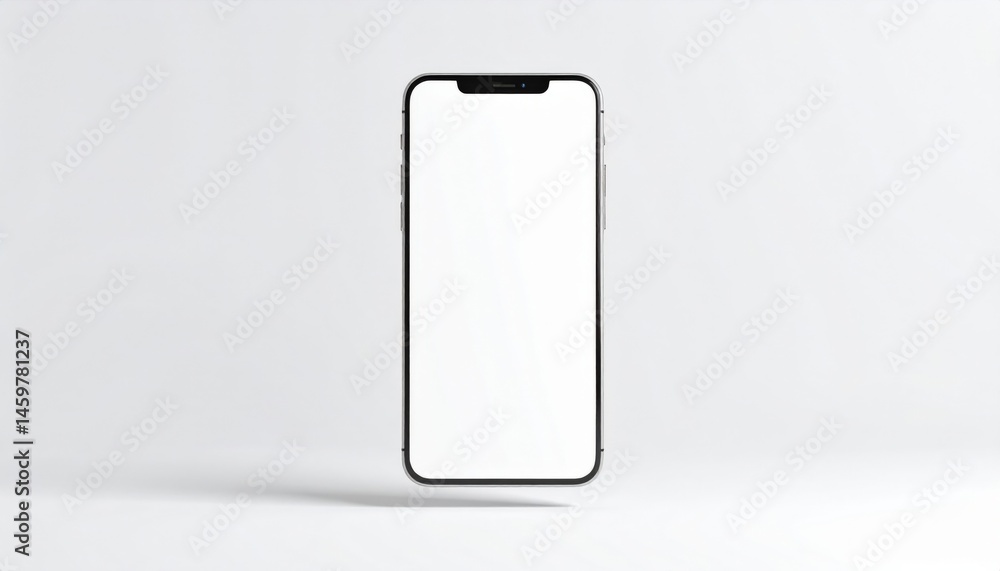 Poster Innovative smartphone display studio setting digital mockup minimalist environment front view modern technology showcase