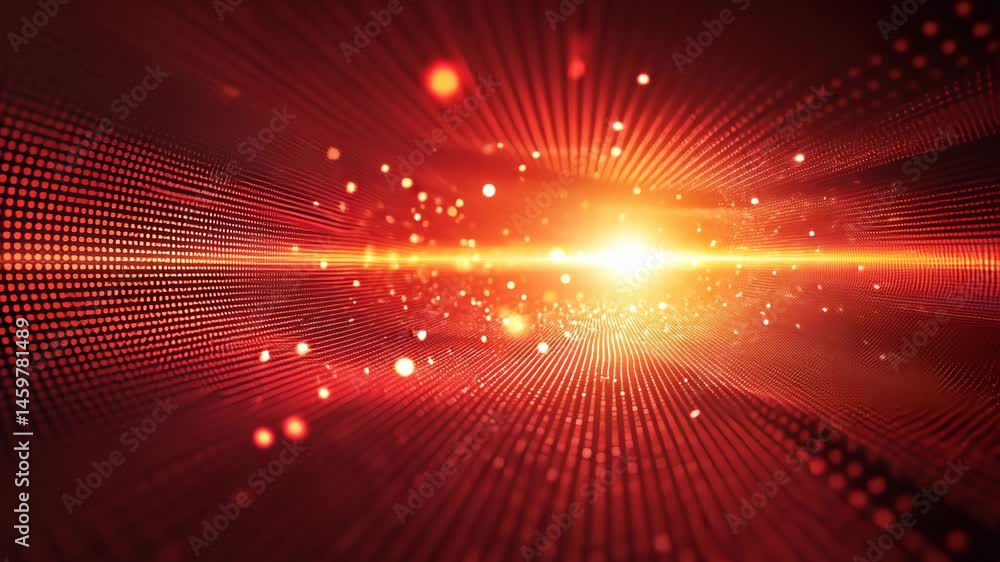 Poster bright and colorful abstract design vibrant red digital background with dynamic light beams