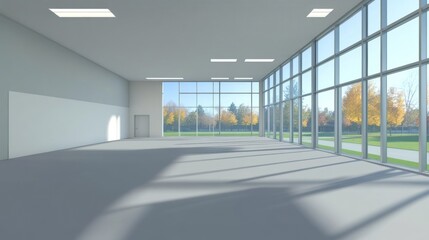 Spacious Modern Room with Autumnal Views