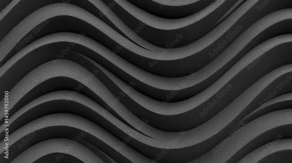 Poster undulating gray lines creating wavelike pattern, representing smooth, contemporary design with minim