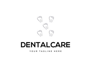 Dental Clinic logo template, Dental Care vector, Health Dent Logo design vector template linear style,Tooth crown linear vector icon,Dentistry Sunrise Logo Design Simple Stock Vector.
