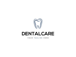 Obraz premium Dental Clinic logo template, Dental Care vector, Health Dent Logo design vector template linear style,Tooth crown linear vector icon,Dentistry Sunrise Logo Design Simple Stock Vector.