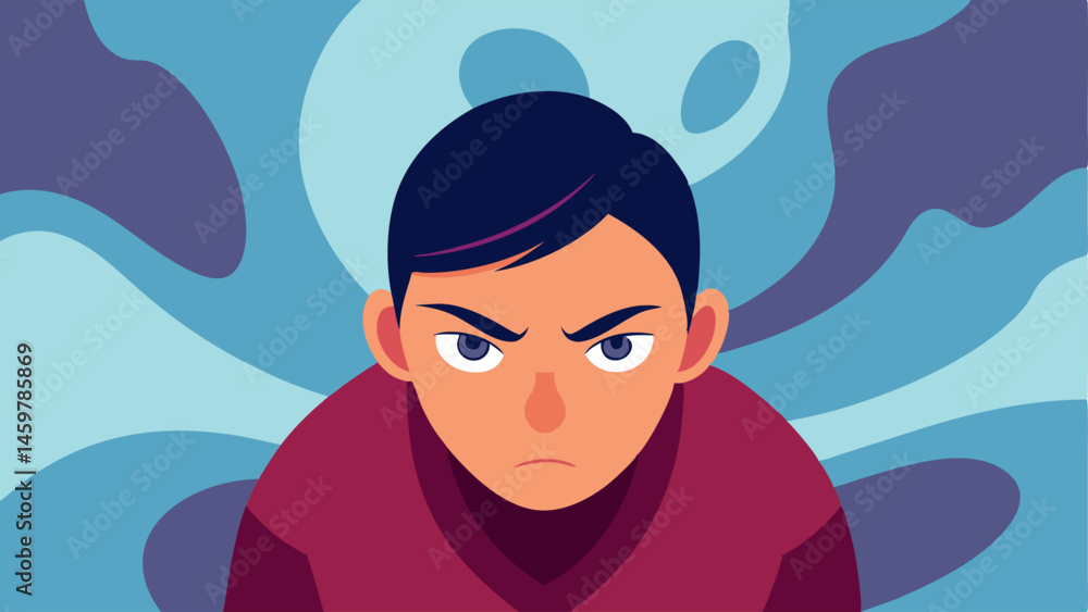 Poster rippling focus aura a person leaning forward with an intense gaze on a task in front of them. their 