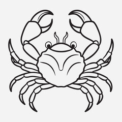 Crab line art icon illustration