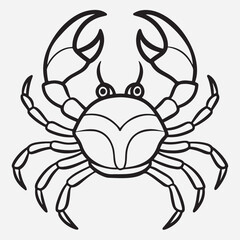 Crab line art icon illustration