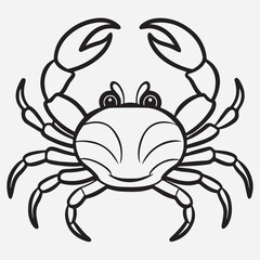Crab line art icon illustration