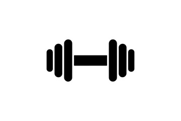 Obraz premium Black silhouette of a dumbbell