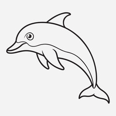 Obraz premium Dolfin line art icon 