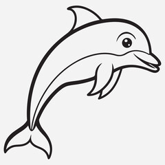 Dolfin line art icon 