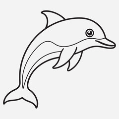 Dolfin line art icon 