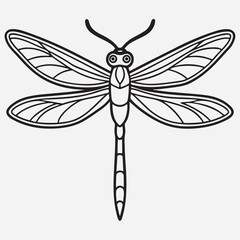 dragon fly line art icon