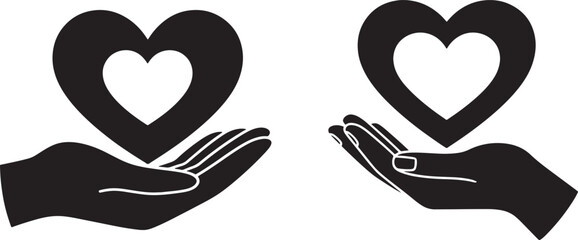 Hands Holding Heart Icon Illustration Design Symbolizing Love And Care Concept