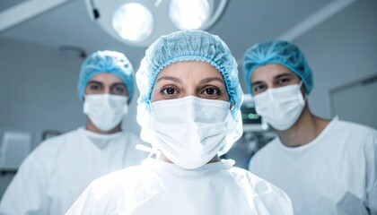Emergency surgery team performing operation in hospital operating room medical photography high-pressure environment close-up view healthcare concept