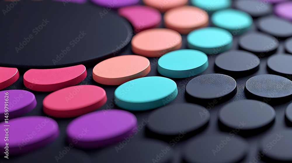 Aufkleber abstract colorful circles pattern on dark background