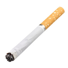 Lit Cigarette With Smoke Rising In The Air  isolated on a transparent background