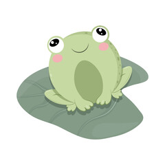 Flat cute frog illustration