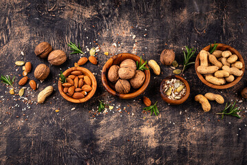 Assortment of different nuts and seeds
