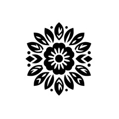 Intricate Black & White Floral Mandala Design