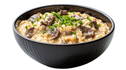 Creamy Beef and Rice Bowl Recipe Delicious and Easy isolated on transparent background