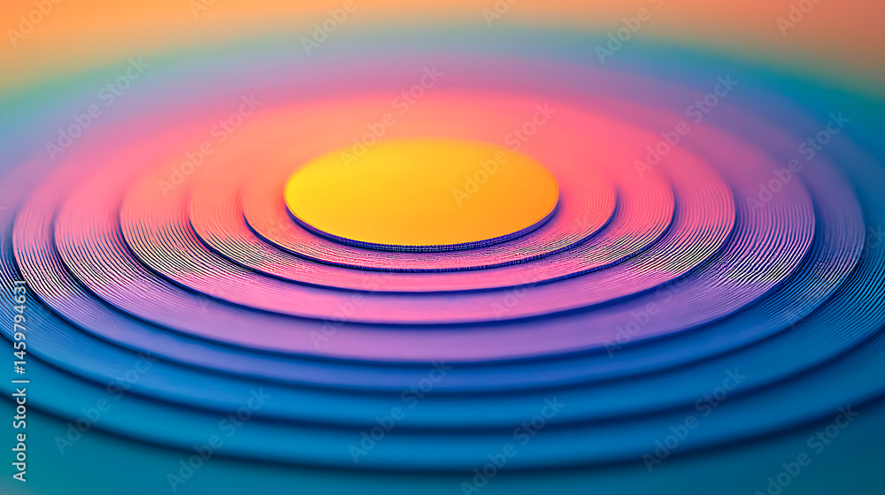 Poster abstract colorful concentric circles gradient background