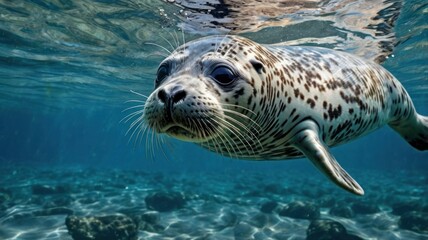 Obraz premium Underwater Seal Pup