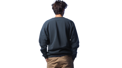 Teenager standing and looking away back view
