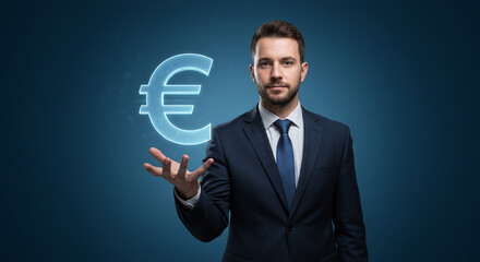 Euro currency financial advisor businessman investment management wealth planning and growth strategy