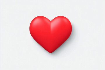 Fototapeta premium Bright red heart symbol on a light background representing love and affection during a warm and cheerful day