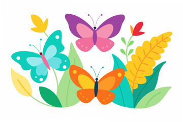 butterfly and flowers