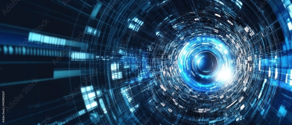 Poster abstract digital data tunnel background