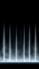 Focused godrays cutting through black background with misty volumetric beams and fading brightness in mystical minimalist style Generative AI