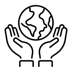 Protect world symbol icon in linear style 