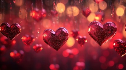 Obraz premium happy valentine day wallpaper with lots of heart shaped hearts Generative AI