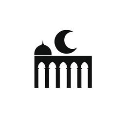 Logo Of An Islamic Mosque Crescent Moon And  isolated on a transparent backgroun