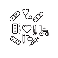 vector set of medical icons design 