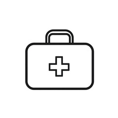 Obraz premium Medical Case Line Icon First Aid Kit Symbol isolated on a transparent backgroun