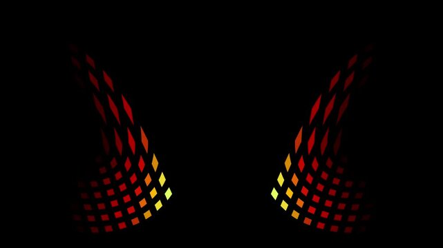 yellow orange colors motion graphics video clip on black screen background animation
