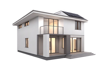 house 3d illustration front view isolate on white background.PNG
