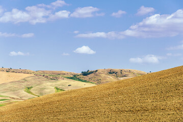 summer countryside landscape inside val d'agri, basilicata