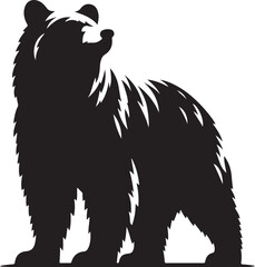 Bear Silhouette Vector Illustration, Bear icon, Bear silhouette