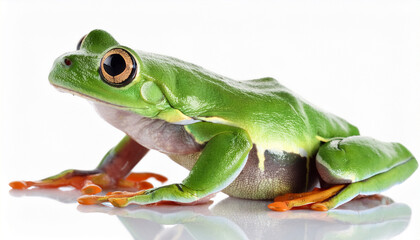 Obraz premium green tree frog isolated on white