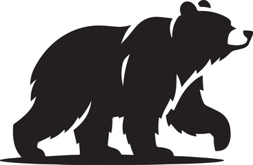 Bear Silhouette Vector Illustration, Bear icon, Bear silhouette